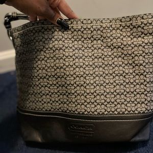 Black coach tote bag